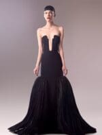 Mermaid Cutout Crepe and Organza Evening Dress