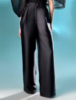 Black Mikado Piqué Pants