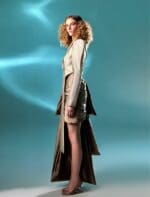 Draped Gold Taffeta Skirt - Image 4