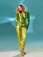 Contemporary Lime Mikado Piqué Jacket - Image 2